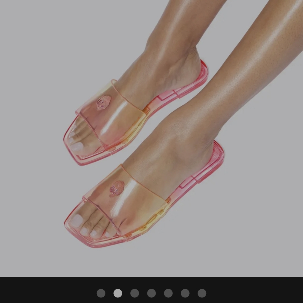 Iridescent Pink Jelly Slide Sandals Madison Kurtgeiger New With The Box - Picture 7 of 13